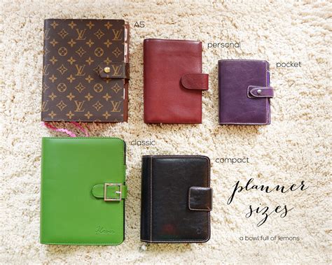 lv planner sizes